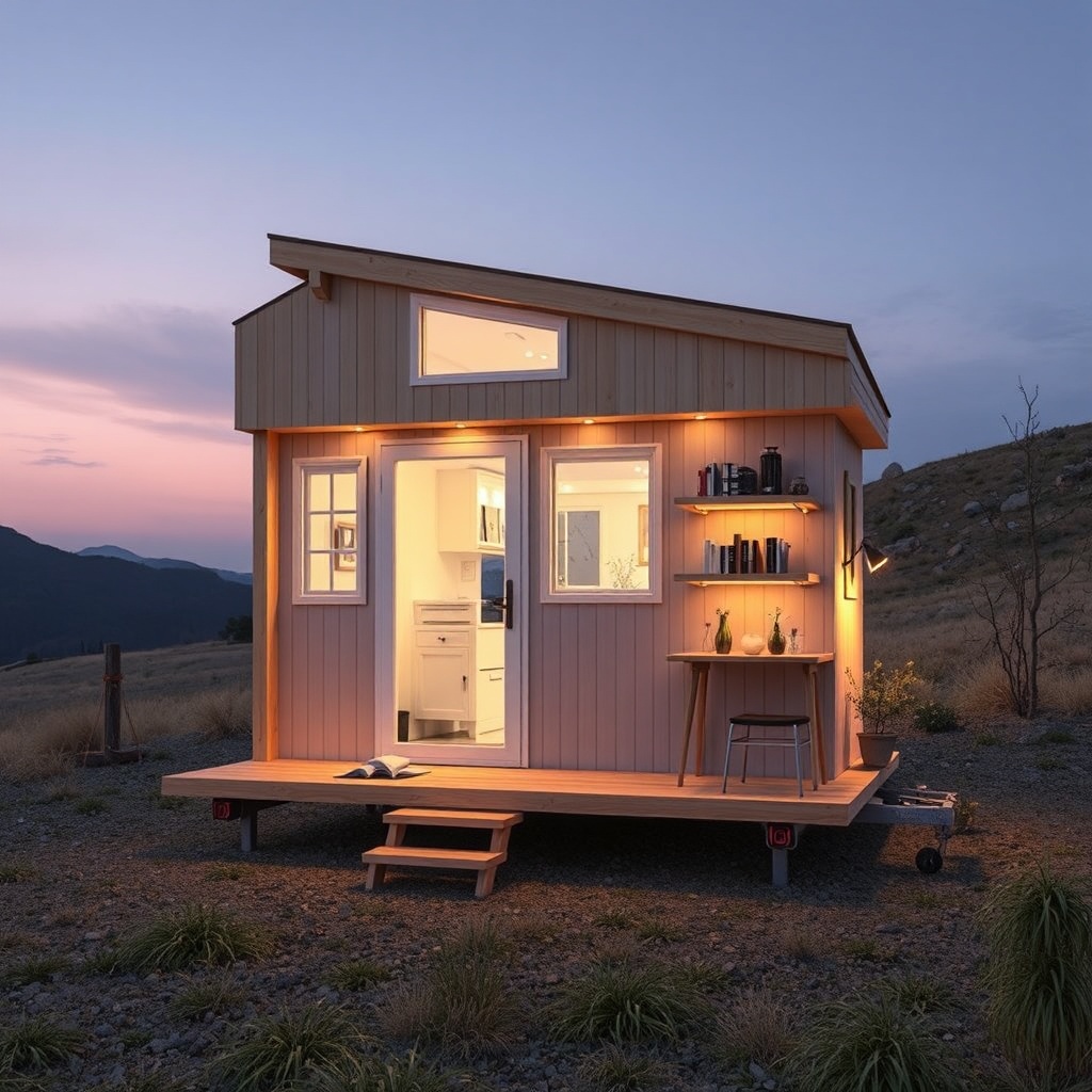 MiniEv iki katlı tiny house iç mekanı
